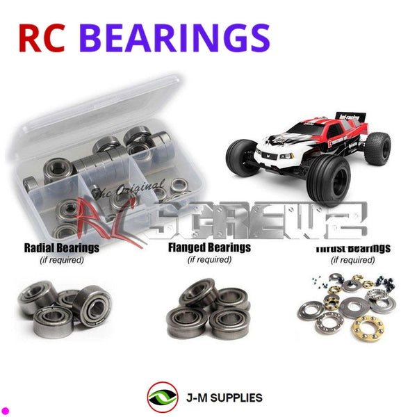 Representative image of an RCScrewZ metal-shielded bearing kit for HPI Racing E-Firestorm 1/10 Electric 2WD Stadium Truck (105862); exact bearing sizes and quantities vary by RC model.