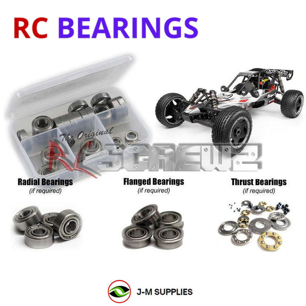 Representative image of an RCScrewZ metal-shielded bearing kit for HPI Baja 5B v2.0 RTR 1/5 Gas 2WD Off-Road Buggy (110190); exact bearing sizes and quantities vary by RC model.