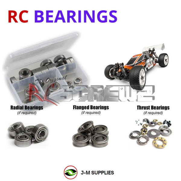Representative image of an RCScrewZ metal-shielded bearing kit for HPI Pulse 4.6 1/8 Nitro-Powered 4WD Off-Road Buggy (107020); exact bearing sizes and quantities vary by RC model.