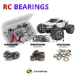 Representative image of an RCScrewZ metal-shielded bearing kit for HPI Savage XS Flux Ford F-150 SVT Raptor 1/12 Elec 4WD (115125); exact bearing sizes and quantities vary by RC model.