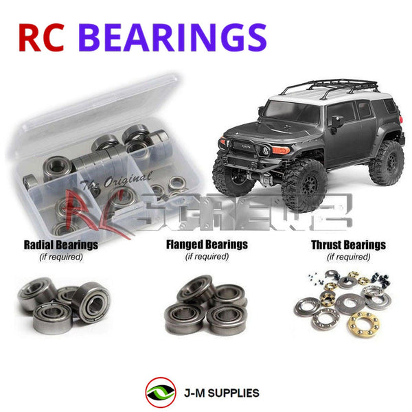 Representative image of an RCScrewZ metal-shielded bearing kit for HPI Venture FJ Cruiser 1/10 Electric 4WD Crawler (118146); exact bearing sizes and quantities vary by RC model.