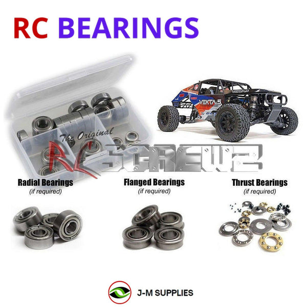 Representative image of an RCScrewZ metal-shielded bearing kit for Kraken VEKTA.5 V3 1/5 Gas Buggy (KV7701/KV7702); exact bearing sizes and quantities vary by RC model.