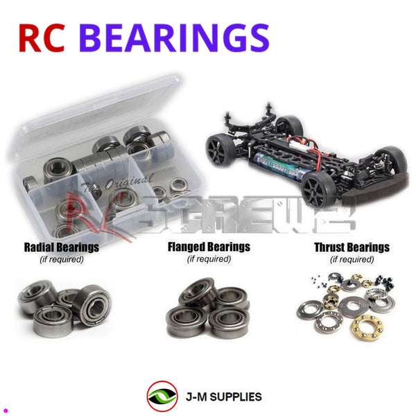 Representative image of an RCScrewZ metal-shielded bearing kit for Kyosho TF-5S 1/10 Electric 4WD Touring Car (30813); exact bearing sizes and quantities vary by RC model.