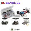 Representative image of an RCScrewZ metal-shielded bearing kit for Kyosho Lazer ZX-5 FS/FS2 1/10 Electric 4WD Buggy (30078); exact bearing sizes and quantities vary by RC model.