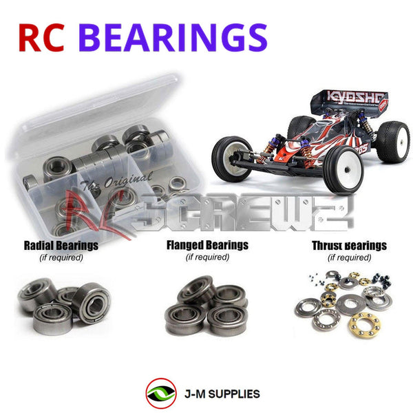 Representative image of an RCScrewZ metal-shielded bearing kit for Kyosho Ultima RB5 SP 1/10 Electric 2WD Buggy (30074SP); exact bearing sizes and quantities vary by RC model.