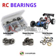 Representative image of an RCScrewZ metal-shielded bearing kit for Kyosho Inferno MP9 TKI2 1/8 Nitro 4WD Buggy (31785); exact bearing sizes and quantities vary by RC model.