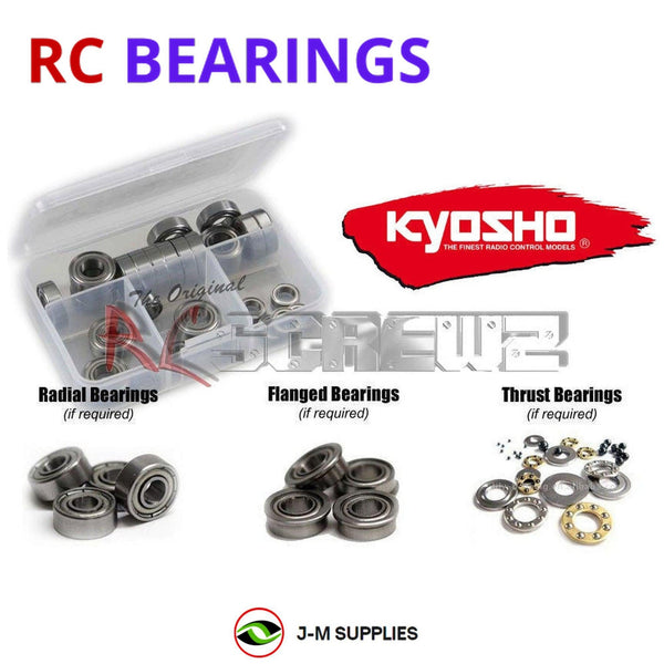 Representative image of an RCScrewZ metal-shielded bearing kit for Kyosho Pro-X / XRT 1/10 Electric 2WD Truck (30332, 30334); exact bearing sizes and quantities vary by RC model.