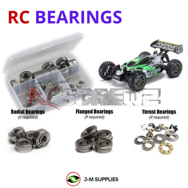 Representative image of an RCScrewZ metal-shielded bearing kit for Kyosho Inferno Neo 3.0 VE 1/8 Electric 4WD Buggy (34108); exact bearing sizes and quantities vary by RC model.