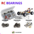 Representative image of an RCScrewZ metal-shielded bearing kit for Kyosho Optima Mid Vintage 1/10 Electric 4WD Buggy (30622); exact bearing sizes and quantities vary by RC model.