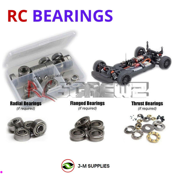 Representative image of an RCScrewZ metal-shielded bearing kit for Kyosho Fazer Mk2 FZ02 1/10 Electric 4WD Touring Car (34461, 34461C); exact bearing sizes and quantities vary by RC model.