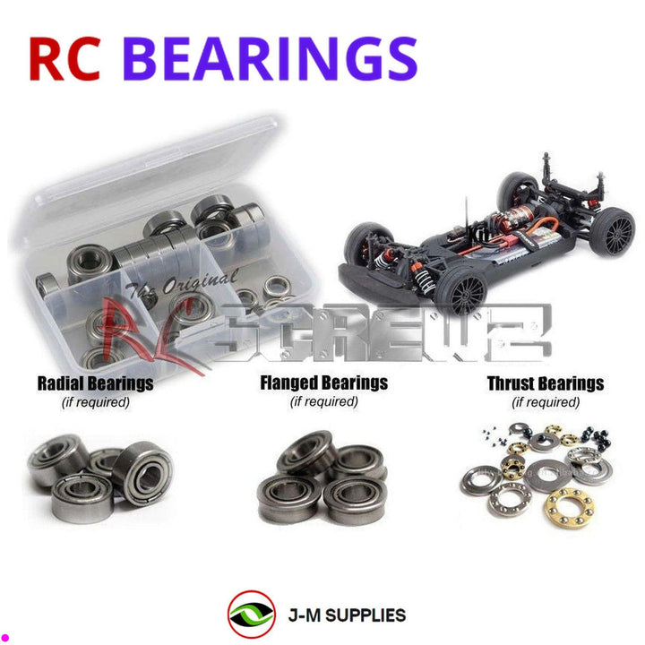 Representative image of an RCScrewZ metal-shielded bearing kit for Kyosho Fazer Mk2 FZ02 1/10 Electric 4WD Touring Car (34461, 34461C); exact bearing sizes and quantities vary by RC model.
