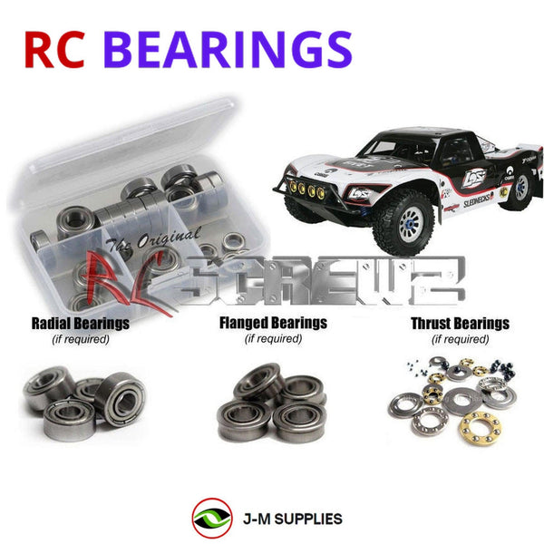J-M SUPPLIES - RCScrewZ Metal Shielded Bearing Kit los065b for Losi 5ive-T 1/5 4WD SC Truck (#LOSB0019/24) | SET -