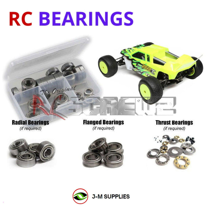 Representative image of an RCScrewZ metal-shielded bearing kit for Losi TLR 22T 3.0 MM 1/10 Electric 2WD Stadium Truck (TLR03011); exact bearing sizes and quantities vary by RC model.
