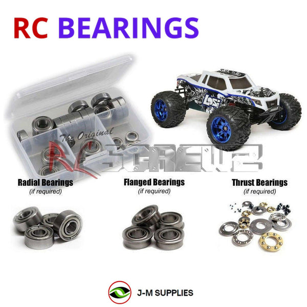 J-M SUPPLIES - RCScrewZ Metal Shielded Bearing Kit los100b for Losi LST 3XL-E 1/8 Monster Truck (#LOS04015) | SET -