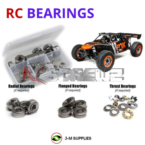 Representative image of an RCScrewZ metal-shielded bearing kit for Losi DBXL-E 2.0 1/5 Electric 4WD Desert Buggy (LOS05020); exact bearing sizes and quantities vary by RC model.