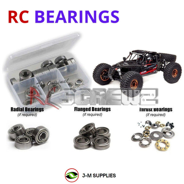 Representative image of an RCScrewZ metal-shielded bearing kit for Losi Lasernut U4 2.2 1/10 Electric 4WD Rock Racer (LOS03028); exact bearing sizes and quantities vary by RC model.