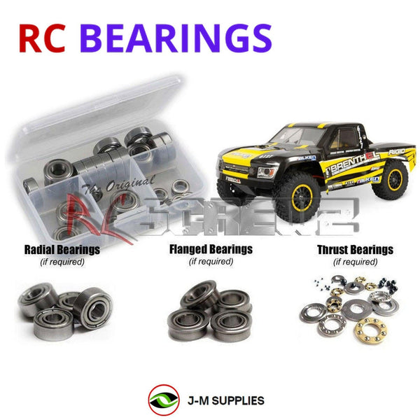 Representative image of an RCScrewZ metal-shielded bearing kit for Losi Tenacity TT Pro 1/10 Electric 4WD Truck (LOS03019); exact bearing sizes and quantities vary by RC model.