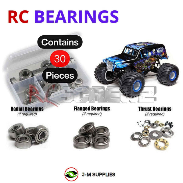 Representative image of an RCScrewZ metal-shielded bearing kit for Losi LMT 3S 1/8 Electric 4WD Monster Truck (LOS04021); exact bearing sizes and quantities vary by RC model.