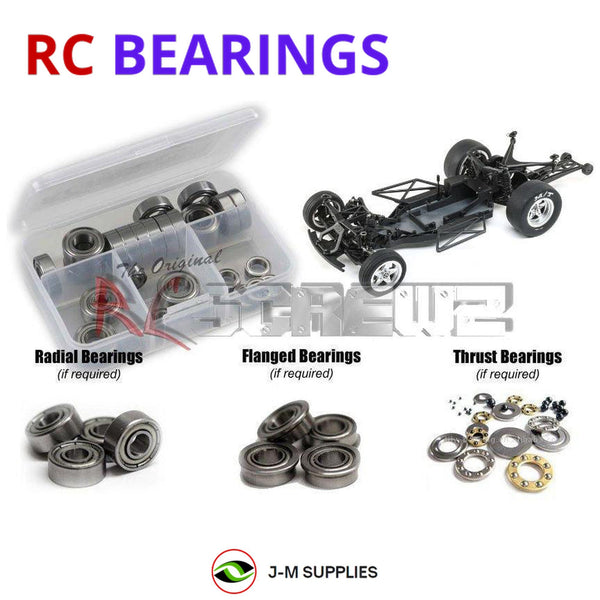 Representative image of an RCScrewZ metal-shielded bearing kit for Losi 22S No Prep 1/10 Electric 2WD Drag Car (LOS03041); exact bearing sizes and quantities vary by RC model.
