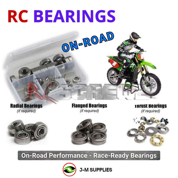 Representative image of an RCScrewZ metal-shielded bearing kit for Losi Promoto-MX 1/4 Electric 2S Motorcycle (LOS06000); exact bearing sizes and quantities vary by RC model.