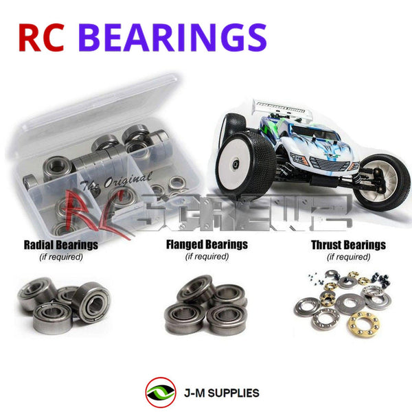 Representative image of an RCScrewZ metal-shielded bearing kit for Mugen Seiki MBX-7T Eco #E2014; exact bearing sizes and quantities vary by RC model.