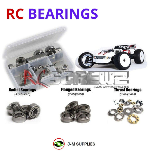 Representative image of an RCScrewZ metal-shielded bearing kit for Mugen Seiki MGT7 TR Nitro #E2019; exact bearing sizes and quantities vary by RC model.