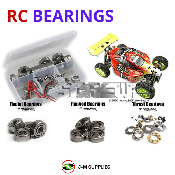 J-M SUPPLIES RC Parts Store - RCScrewZ Metal Shielded Bearing Kit ofn008b for Ofna 9.5 MBX 1/8th #34312 RC Car | SET