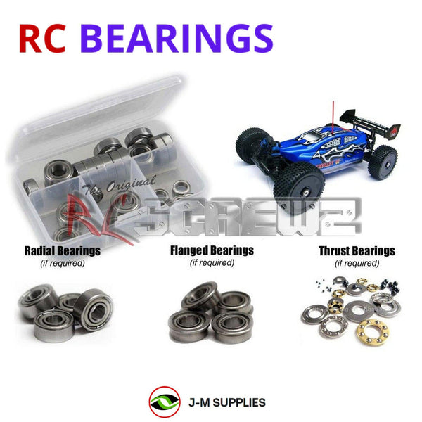 J-M SUPPLIES RC Parts Store - RCScrewZ Metal Shielded Bearing Kit rcr008b for Redcat Racing Backdraft 8E 1/8 Electric Brushless 4WD Buggy | SET