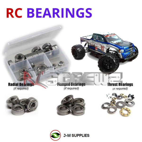 J-M SUPPLIES RC Parts Store - RCScrewZ Metal Shielded Bearing Kit rcr014b for Redcat Racing Rampage XT 1/5 Gas 4WD Monster Truck (RER03145, RERRAMPAGE-XT-RED) | SET
