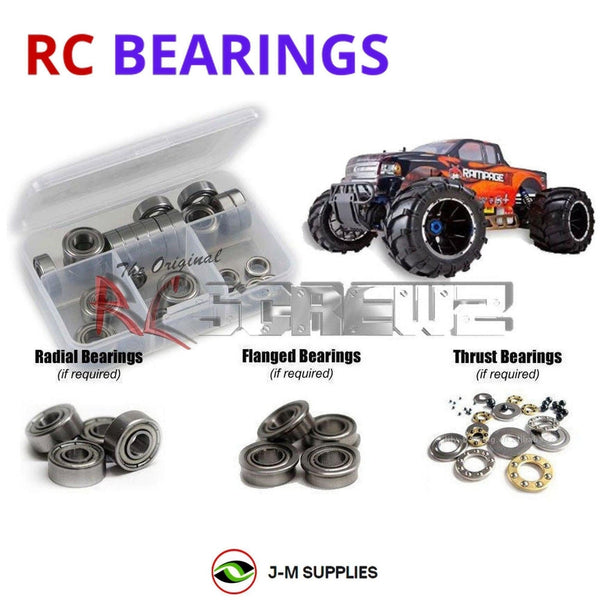 J-M SUPPLIES RC Parts Store - RCScrewZ Metal Shielded Bearing Kit rcr043b for Redcat Racing Rampage MT V3 / Rampage MT Pro 1/5 Gas 4WD Monster Truck (RER06334, RAMPAGE-MT-V3-OF) | SET