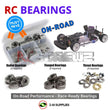 Representative image of an RCScrewZ metal-shielded bearing kit for Schumacher Fusion .21 Nitro 1/10 Touring Car; exact bearing sizes and quantities vary by RC model.