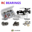 Representative image of an RCScrewZ metal-shielded bearing kit for Schumacher Cat SX2 #K101/K102; exact bearing sizes and quantities vary by RC model.