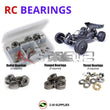 Representative image of an RCScrewZ metal-shielded bearing kit for Schumacher Cougar KR #K139/K140; exact bearing sizes and quantities vary by RC model.