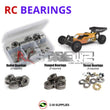 Representative image of an RCScrewZ metal-shielded bearing kit for Schumacher Cougar KC #K170; exact bearing sizes and quantities vary by RC model.