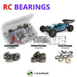Representative image of an RCScrewZ metal-shielded bearing kit for Schumacher Cat KD #K171; exact bearing sizes and quantities vary by RC model.