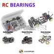 Representative image of an RCScrewZ metal-shielded bearing kit for Serpent Impulse/Pro 1/10th 4WD Nitro (#801020); exact bearing sizes and quantities vary by RC model.