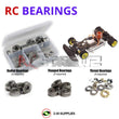 Representative image of an RCScrewZ metal-shielded bearing kit for Serpent 835 4WD 1/10 (#808075); exact bearing sizes and quantities vary by RC model.