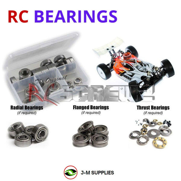 Representative image of an RCScrewZ metal-shielded bearing kit for Serpent Cobra-B TE 1/8th SER600007; exact bearing sizes and quantities vary by RC model.