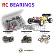 Representative image of an RCScrewZ metal-shielded bearing kit for SWorkZ S104 EK-1; exact bearing sizes and quantities vary by RC model.