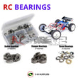 Representative image of an RCScrewZ metal-shielded bearing kit for SWorkZ S350T 1/8th Truggy (#910019); exact bearing sizes and quantities vary by RC model.