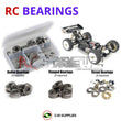 Representative image of an RCScrewZ metal-shielded bearing kit for SWORKz S35-3e 1/8th #910027; exact bearing sizes and quantities vary by RC model.