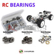 Representative image of an RCScrewZ metal-shielded bearing kit for SWORKz S35-Te 1/8th #910031; exact bearing sizes and quantities vary by RC model.