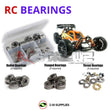 Representative image of an RCScrewZ metal-shielded bearing kit for SWORKz Apollo 1/8th #940003; exact bearing sizes and quantities vary by RC model.
