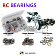 Representative image of an RCScrewZ metal-shielded bearing kit for SWORKz S14-2 4wd #910021; exact bearing sizes and quantities vary by RC model.