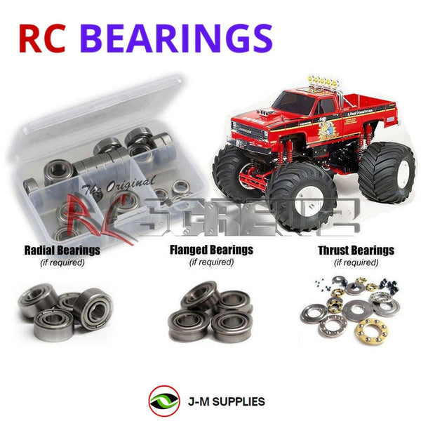 J-M SUPPLIES RC Parts Store - RCScrewZ Metal Shielded Bearing Kit tam016b for Tamiya Clod Buster 1/10 Electric 4WD Monster Truck Vintage 1987 Release (#58065) | SET