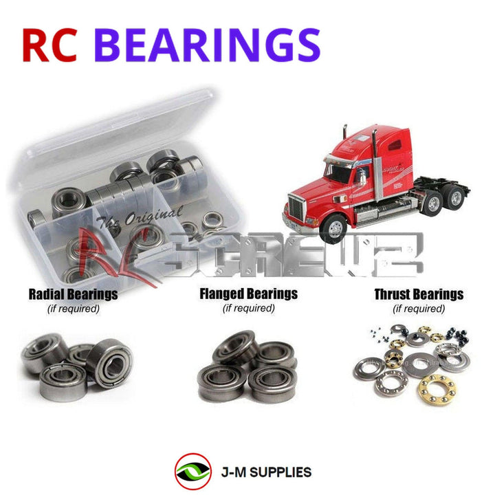 Representative image of an RCScrewZ metal-shielded bearing kit for Tamiya Knight Hauler 1/14 Electric 6x4 Semi Truck (56314); exact bearing sizes and quantities vary by RC model.