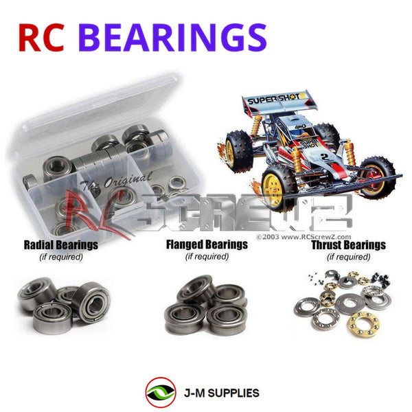 J-M SUPPLIES RC Parts Store - RCScrewZ Metal Shielded Bearing Kit tam097b for Tamiya Super Shot #58054 RC Car | UPG