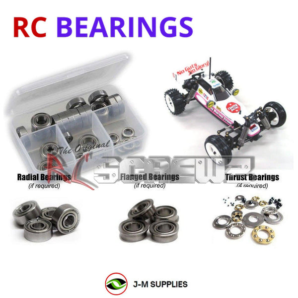 Representative image of an RCScrewZ metal-shielded bearing kit for Tamiya TamTech The Frog GB-01 1/14 2WD Buggy (56701); exact bearing sizes and quantities vary by RC model.