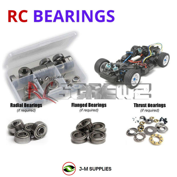 Representative image of an RCScrewZ metal-shielded bearing kit for Tamiya M-06 PRO 1/10 Electric RWD M-Chassis (58460); exact bearing sizes and quantities vary by RC model.