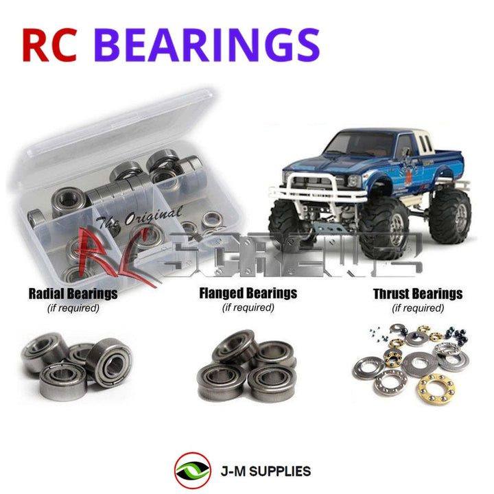 Representative image of an RCScrewZ metal-shielded bearing kit for Tamiya Bruiser 4x4 1/10 Electric Pickup Truck (58519); exact bearing sizes and quantities vary by RC model.